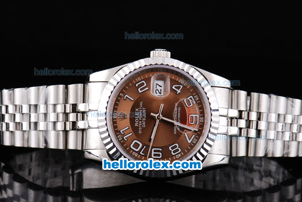 Rolex Datejust Oyster Perpetual Automatic Movement with Brown Dial and White Number Marking - Click Image to Close